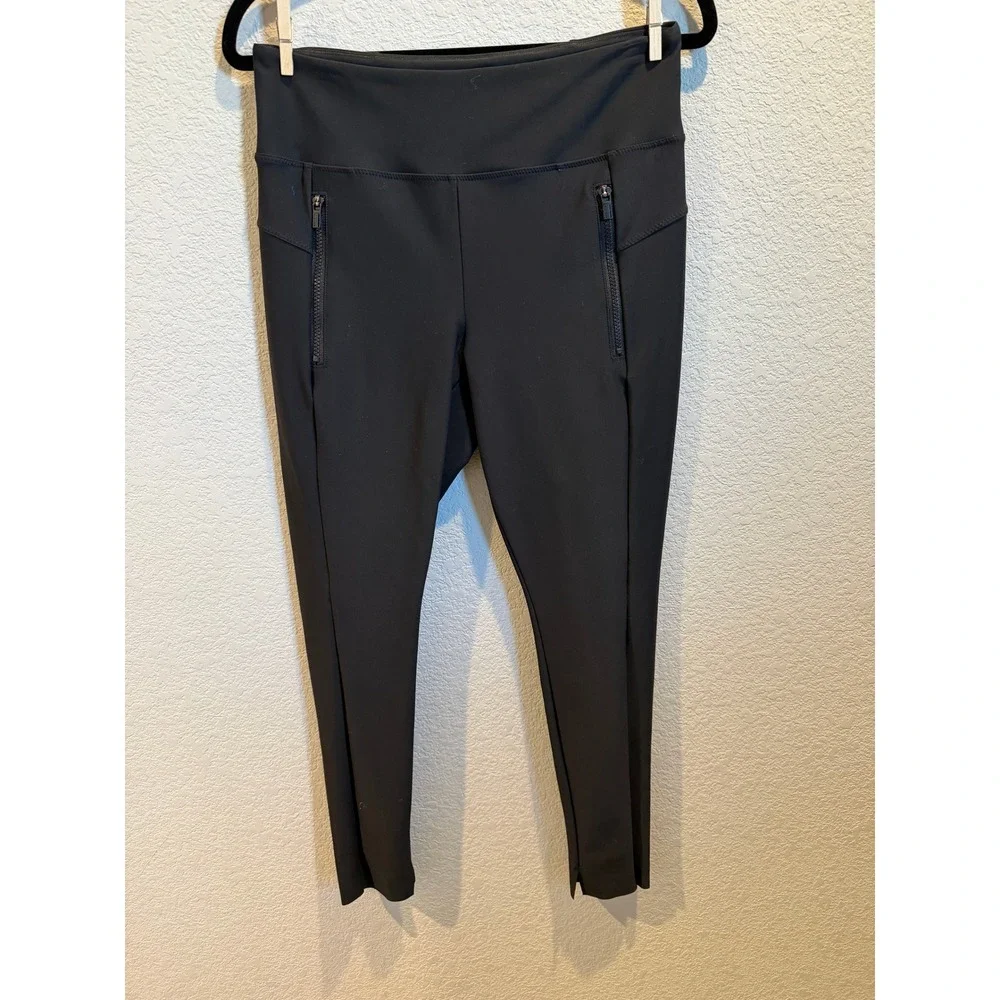 Athleta Stellar Tight Black Zip Pocket Workout Leggings‎ Women's Size M